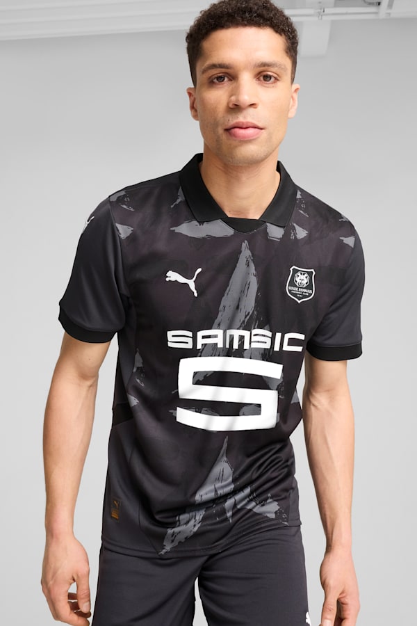 Stade Rennais F.C. 24/25 Third Jersey Men, Flat Dark Gray-PUMA White-PUMA Black, extralarge