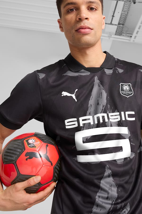 Stade Rennais F.C. 24/25 Third Jersey Men, Flat Dark Gray-PUMA White-PUMA Black, extralarge