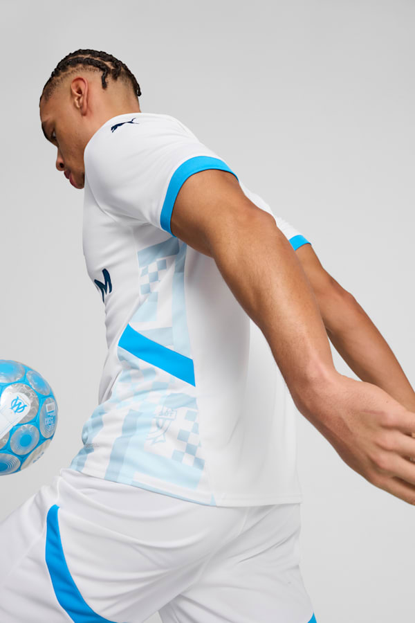 Olympique de Marseille 24/25 Home Jersey Men, PUMA White-Bleu Azur, extralarge