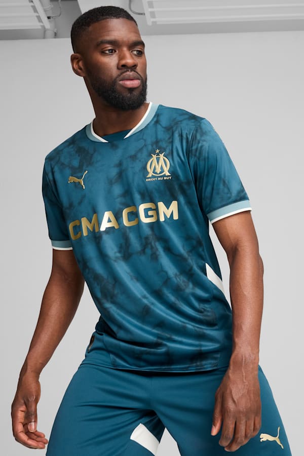 Olympique de Marseille 24/25 Away Jersey Men, Ocean Tropic-Bold Blue, extralarge