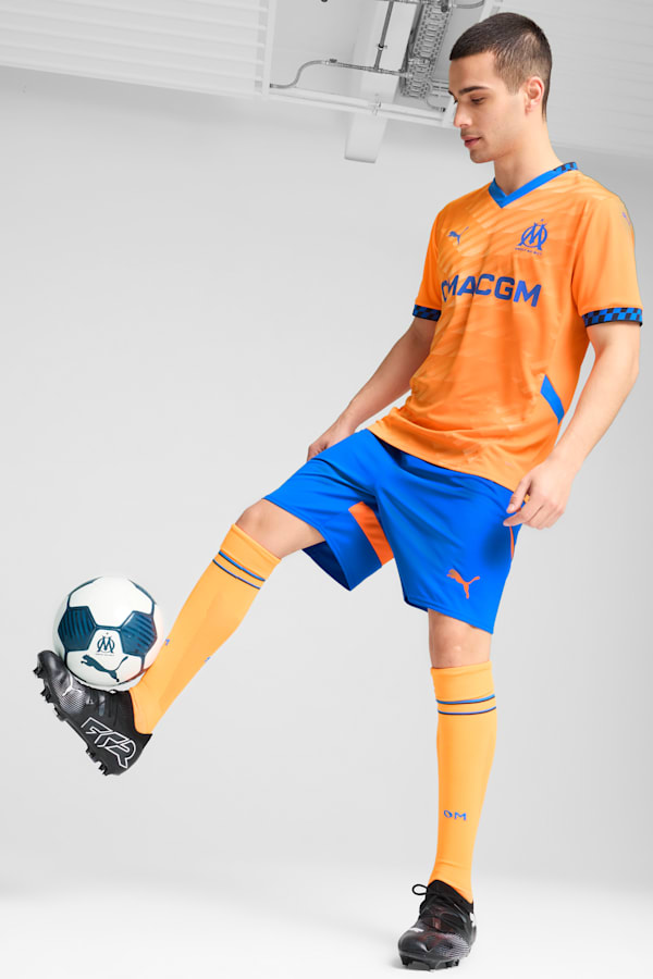 Olympique de Marseille 24/25 Third Jersey Men, Fluro Orange Pes-Cayenne Pepper-Racing Blue, extralarge
