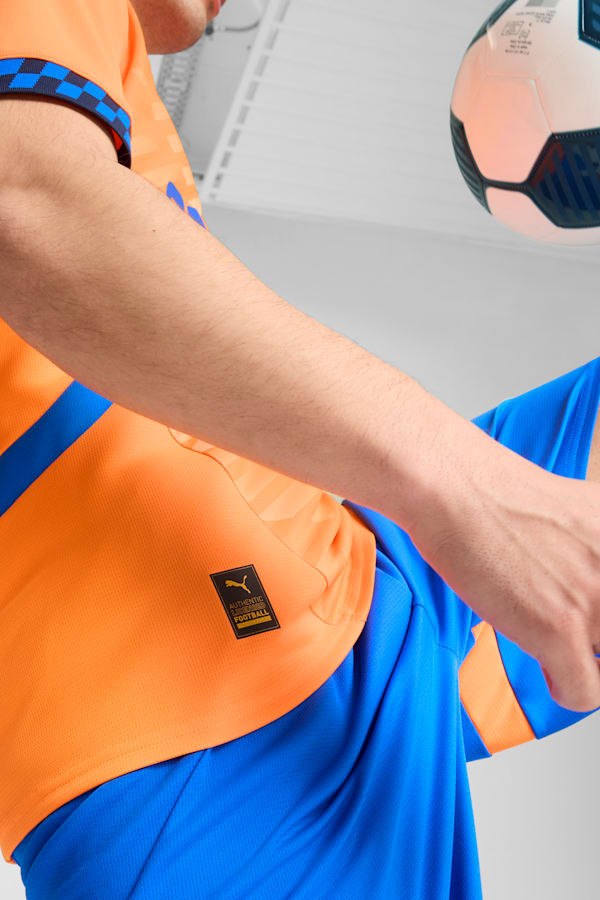 Olympique de Marseille 24/25 Third Jersey Men, Fluro Orange Pes-Cayenne Pepper-Racing Blue, extralarge