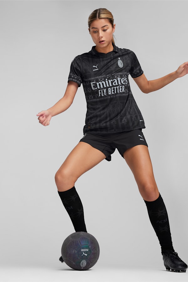AC MILAN x PLEASURES Women's Football Jersey, PUMA Black-Asphalt, extralarge
