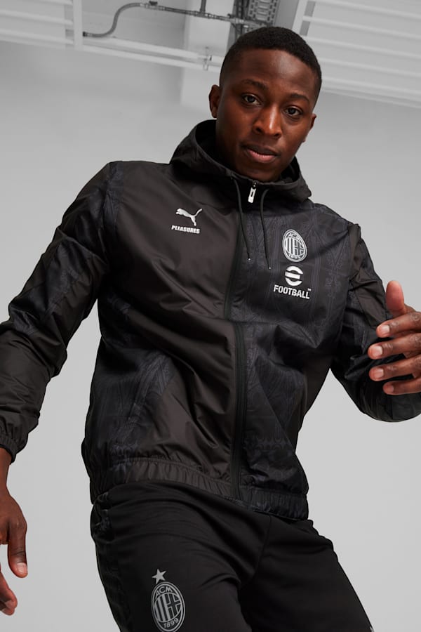 AC MILAN x PLEASURES Men's Football Pre-match Jacket, PUMA Black, extralarge