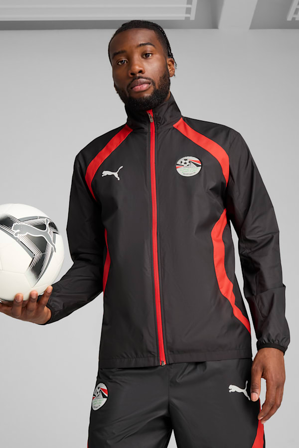 Egypt Pre-match Woven Jacket Men, PUMA Black-PUMA Red, extralarge