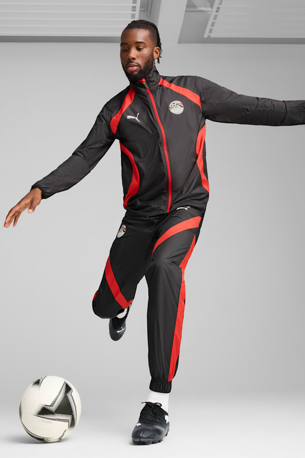 Egypt Pre-match Woven Jacket Men, PUMA Black-PUMA Red, extralarge
