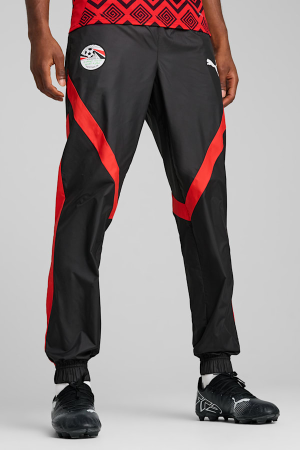 Egypt Pre-match Woven Pants Men, PUMA Black-PUMA Red, extralarge