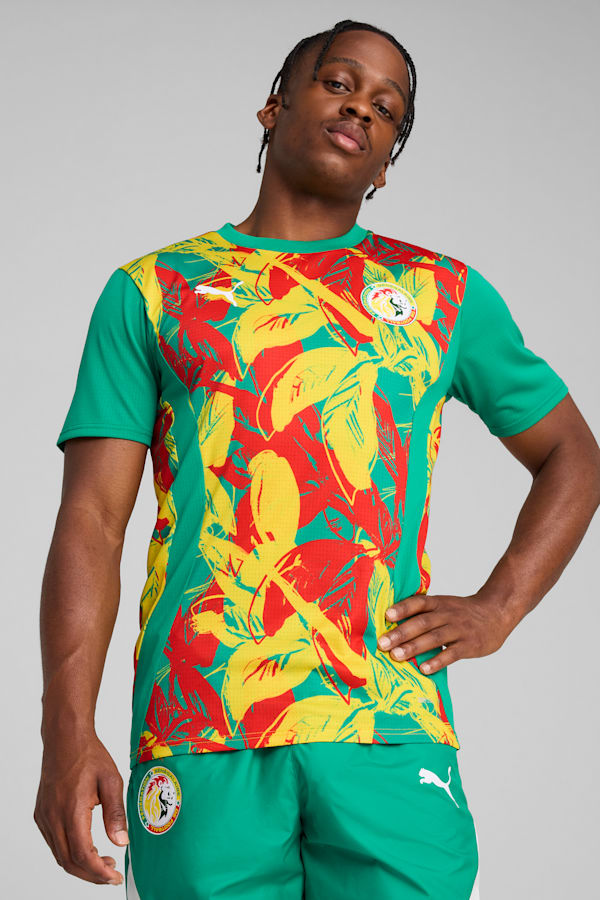 Senegal 2025 Pre-match Jersey Men, Sport Green-Faster Yellow-PUMA Red, extralarge