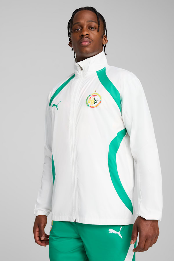 Senegal 2025 Pre-match Woven Jacket Men, PUMA White-Sport Green, extralarge