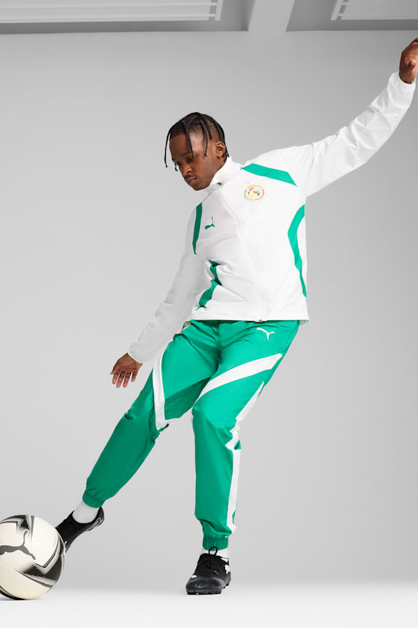 Senegal 2025 Pre-match Woven Jacket Men, PUMA White-Sport Green, extralarge