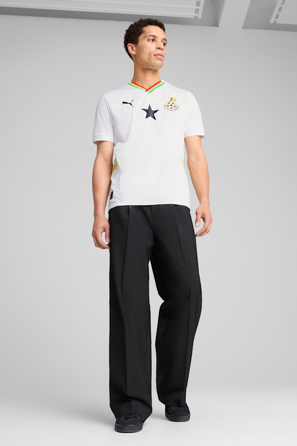 Ghana 2025 Home Jersey Men, PUMA White-Pelé Yellow, extralarge
