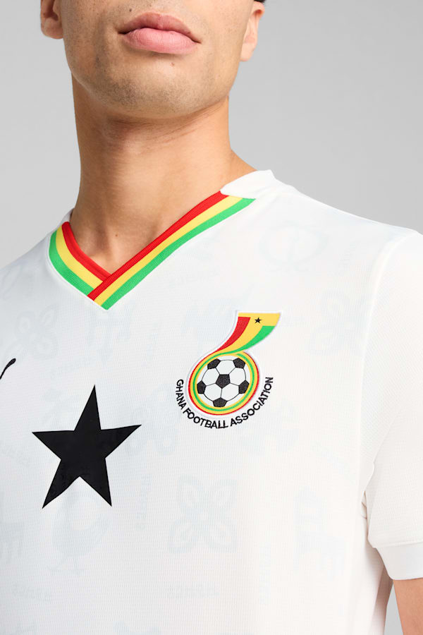 Ghana 2025 Home Jersey Men, PUMA White-Pelé Yellow, extralarge