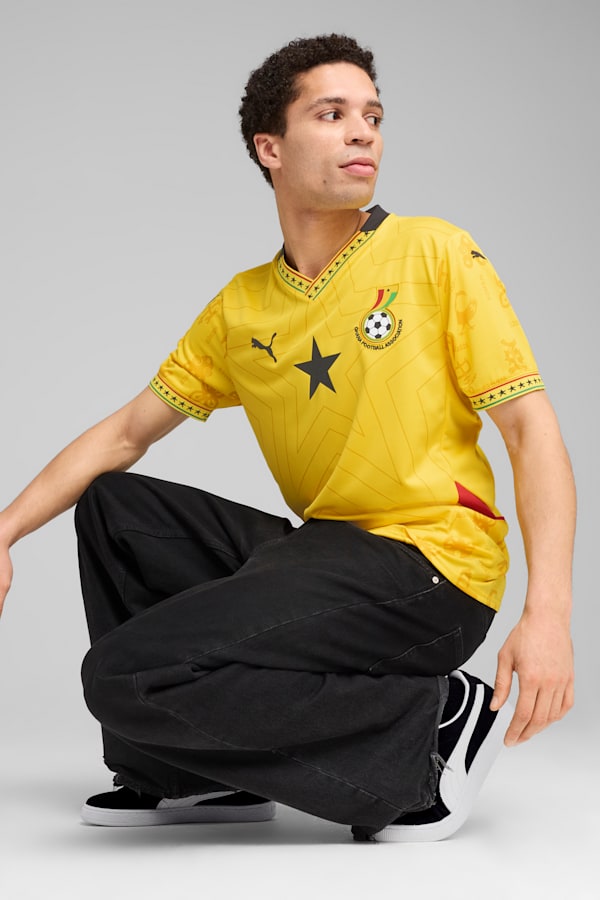 Ghana 2025 Away Jersey Men, Pelé Yellow-PUMA Black, extralarge