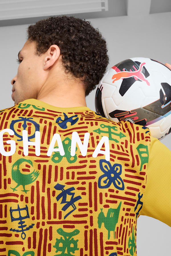 Ghana Pre-match Jersey Men, Yellow Sizzle-Intense Red, extralarge