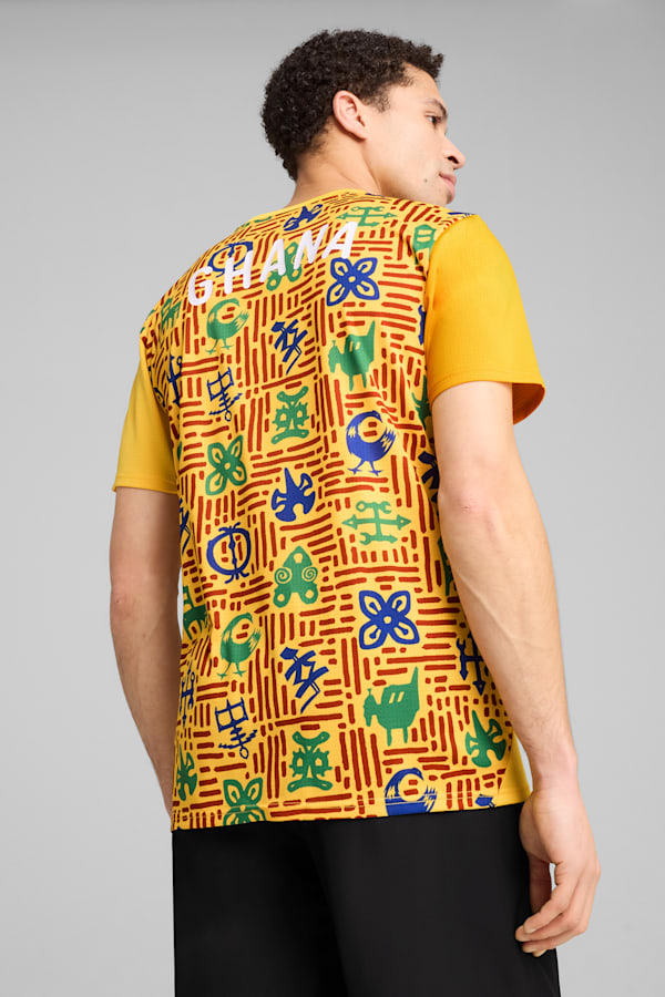 Ghana Pre-match Jersey Men, Yellow Sizzle-Intense Red, extralarge
