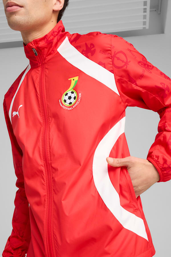 Ghana Pre-match Woven Jacket Men, PUMA Red-PUMA White, extralarge-GBR