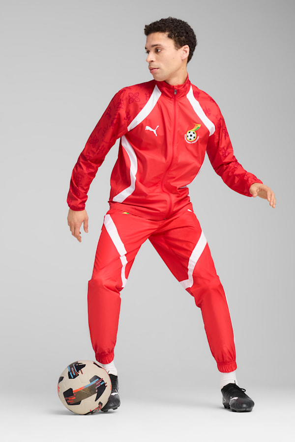 Ghana Pre-match Woven Jacket Men, PUMA Red-PUMA White, extralarge-GBR