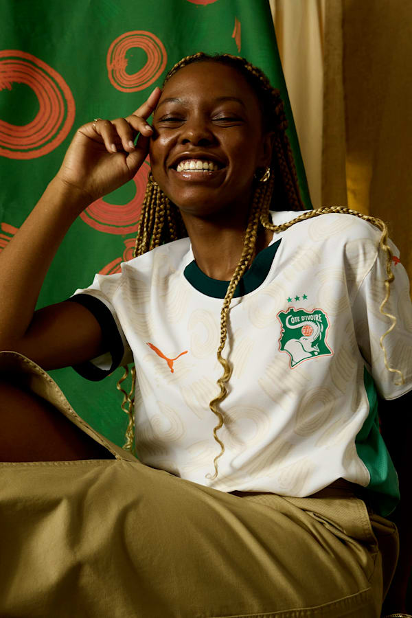 Côte d'Ivoire 2025 Away Jersey Women, PUMA White-Dark Myrtle, extralarge