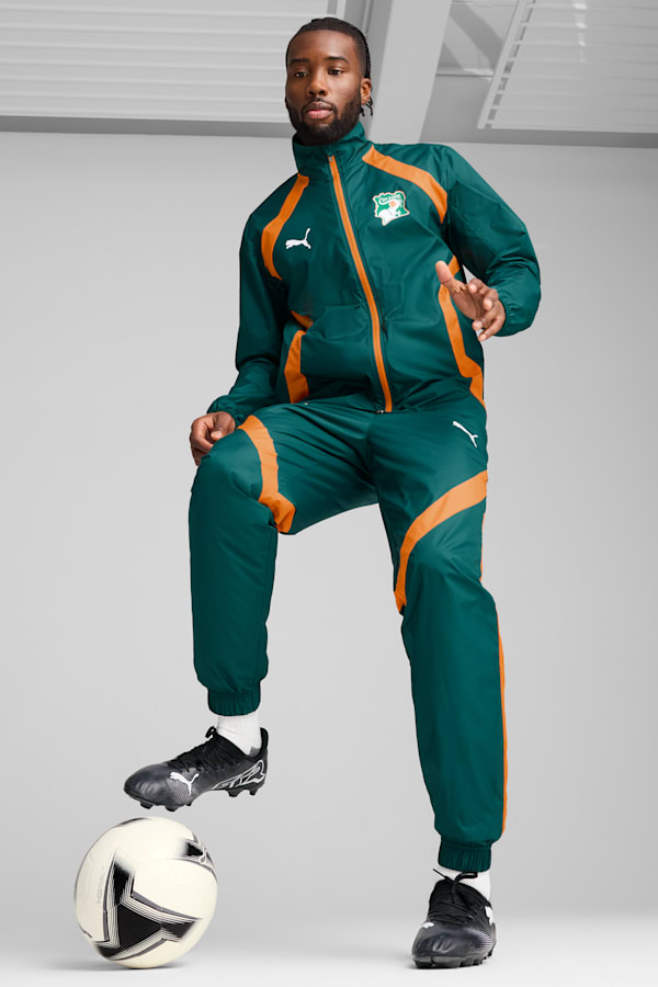 Ivory Coast 2025 Pre-match Woven Jacket Men, Dark Myrtle-Rickie Orange, extralarge