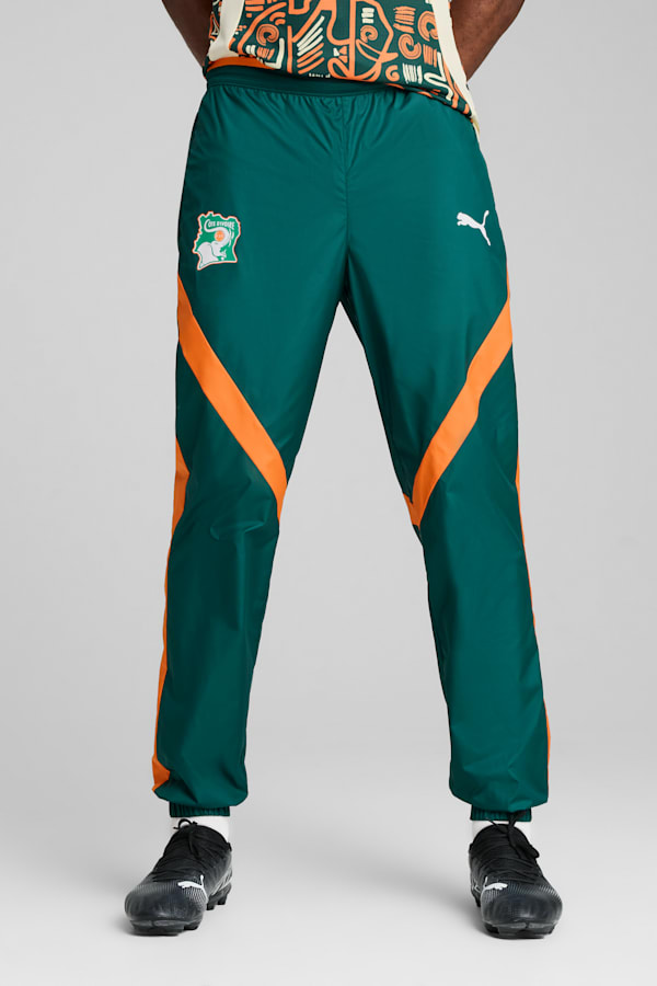 Ivory Coast 2025 Pre-match Woven Pants Men, Dark Myrtle-Rickie Orange, extralarge