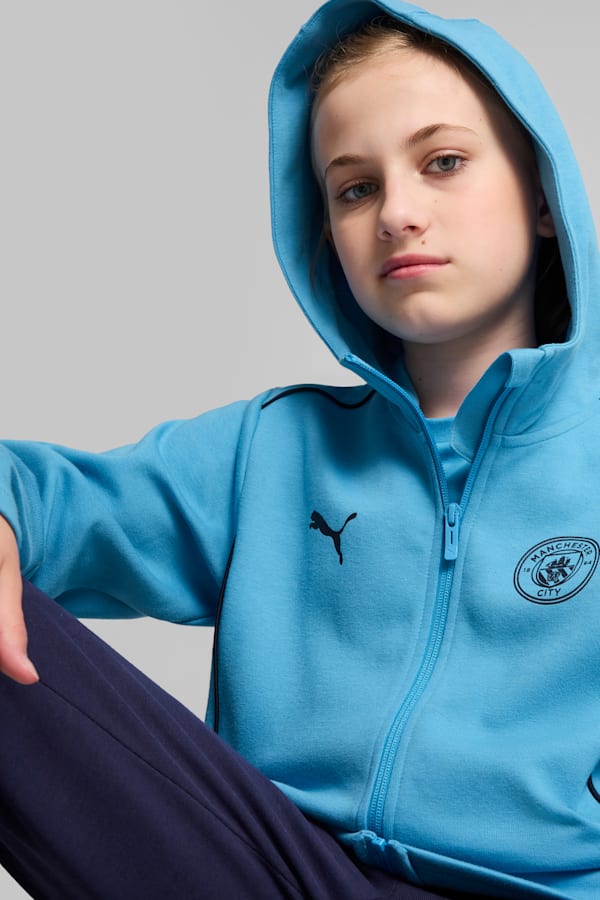 Manchester City Casuals Hooded Jacket Youth, Magic Blue-New Navy, extralarge