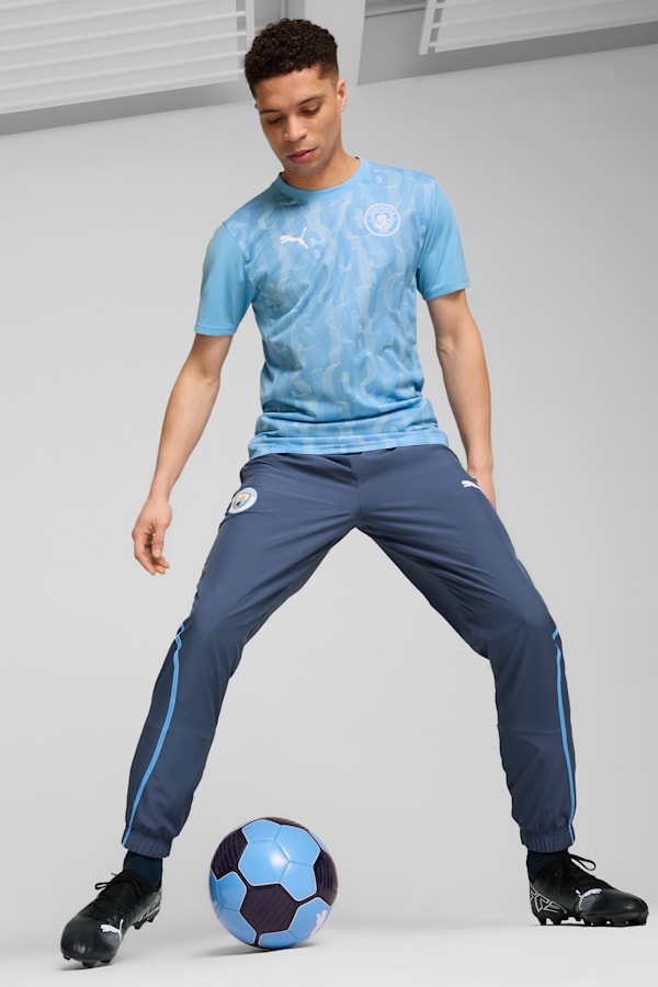 Manchester City Pre-match Short Sleeve Jersey Men, Team Light Blue-PUMA White, extralarge
