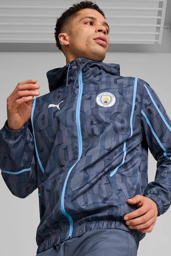 Manchester City Pre-match Woven Jacket Men, Inky Blue-Team Light Blue, extralarge