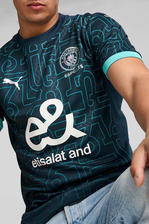 Manchester City Esports Jersey Men, Marine Blue-Team Aqua, extralarge-GBR