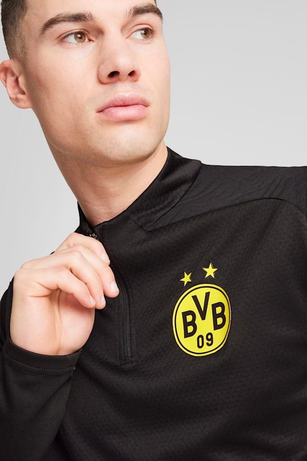 Borussia Dortmund Quarter-Zip Training Top Men, PUMA Black-Faster Yellow, extralarge