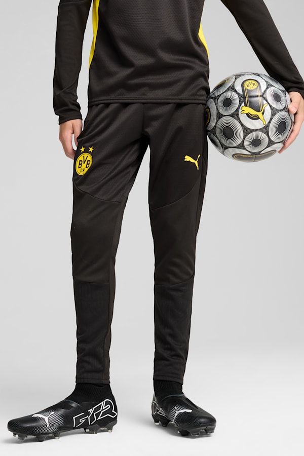 Borussia Dortmund Training Pants Youth, PUMA Black-Faster Yellow, extralarge