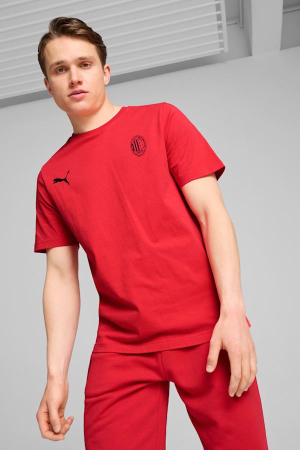 AC Milan ftblESSENTIALS T-Shirt Men, For All Time Red-PUMA Black, extralarge-GBR