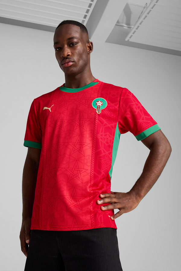 Morocco 2025 Home Jersey Men, PUMA Red-Archive Green, extralarge