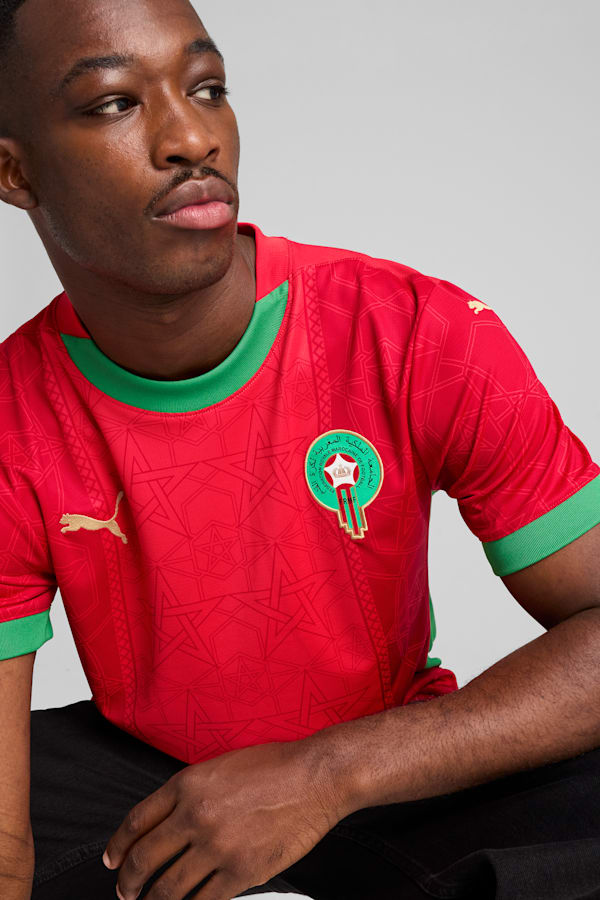 Morocco 2025 Home Jersey Men, PUMA Red-Archive Green, extralarge
