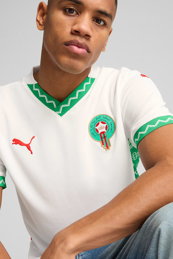 Morocco 2025 Away Jersey Men, PUMA White-Fast Green-PUMA Red, extralarge