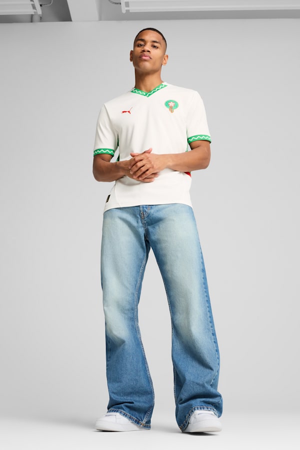 Morocco 2025 Away Jersey Men, PUMA White-Fast Green-PUMA Red, extralarge