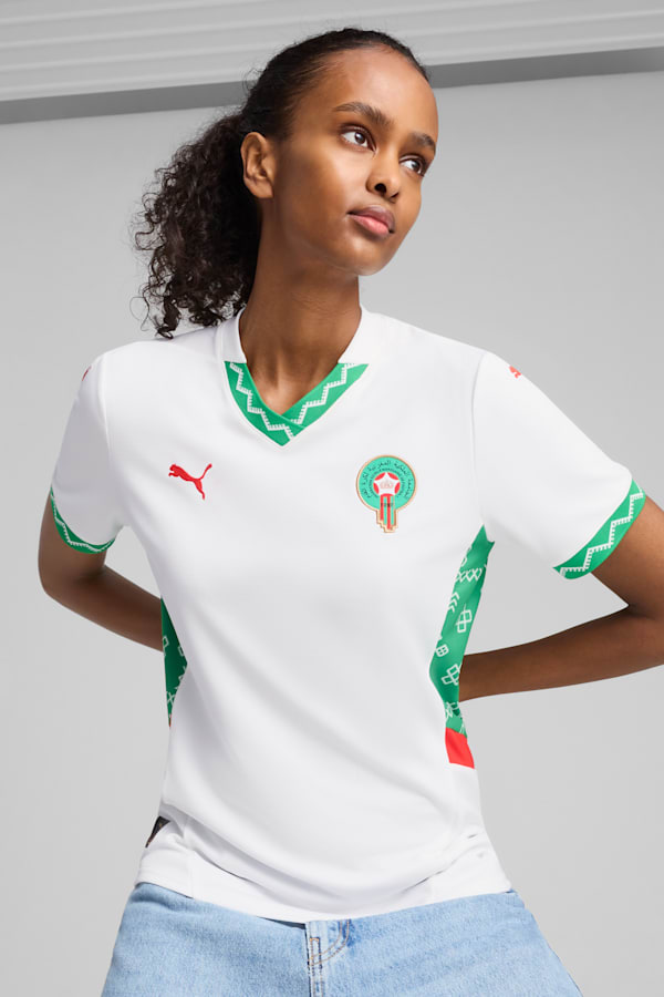 Morocco 2025 Away Jersey Women, PUMA White-Fast Green-PUMA Red, extralarge