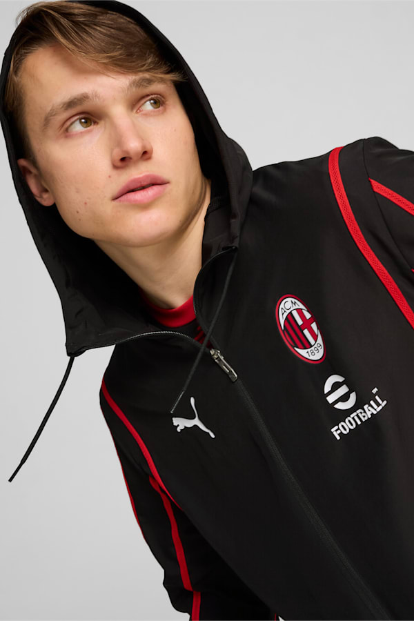 AC Milan Pre-match Woven Jacket Men, PUMA Black-For All Time Red, extralarge