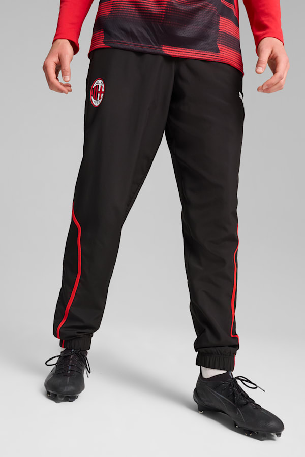 AC Milan Pre-match Woven Pants Men, PUMA Black-For All Time Red, extralarge