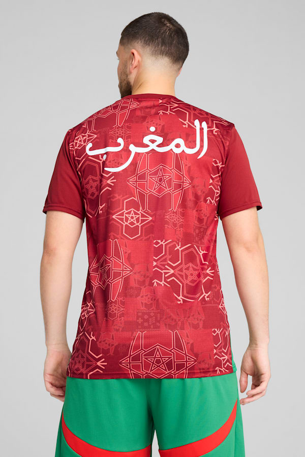 Morocco Pre-match Jersey Men, Intense Red-Archive Green, extralarge