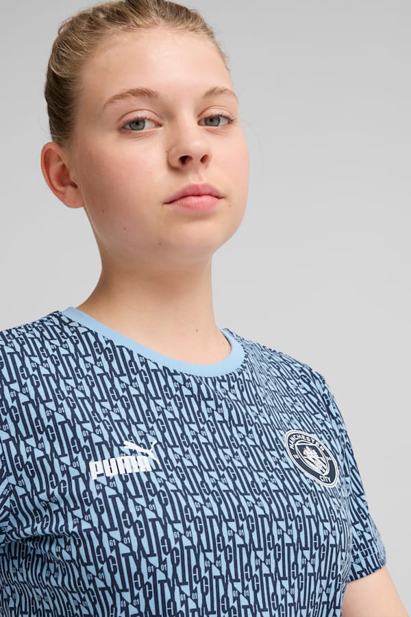 Manchester City ftblCULTURE All-Over Print Tee Youth, Club Navy-Team Light Blue, extralarge