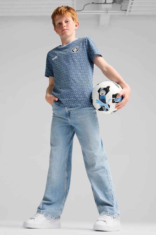 Manchester City ftblCULTURE All-Over Print Tee Youth, Club Navy-Team Light Blue, extralarge
