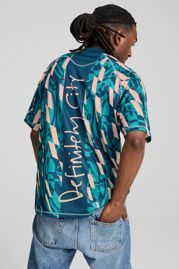 Manchester City ftblSTATEMENT Retro Jersey Men, Marine Blue-Turquoise Surf, extralarge