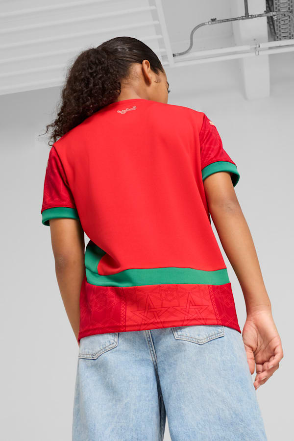Morocco 2025 Home Jersey Youth, PUMA Red-Archive Green, extralarge