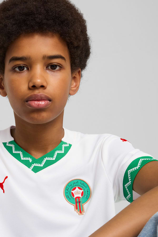 Morocco 2025 Away Jersey Youth, PUMA White-Fast Green-PUMA Red, extralarge