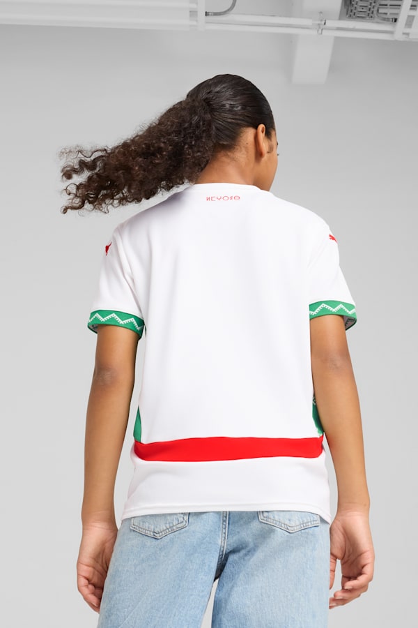 Morocco 2025 Away Jersey Youth, PUMA White-Fast Green-PUMA Red, extralarge