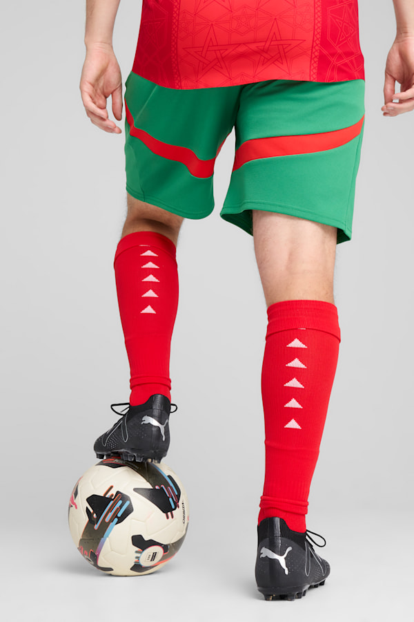 Morocco 2025 Shorts Men, Archive Green-PUMA Red, extralarge