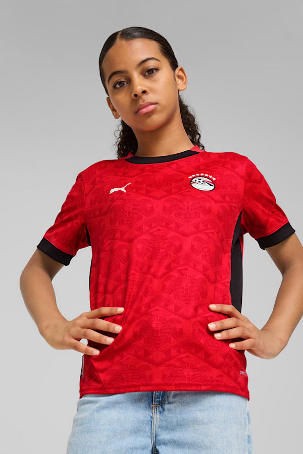 Egypt 2025 Home Jersey Youth, PUMA Red-PUMA Black, extralarge
