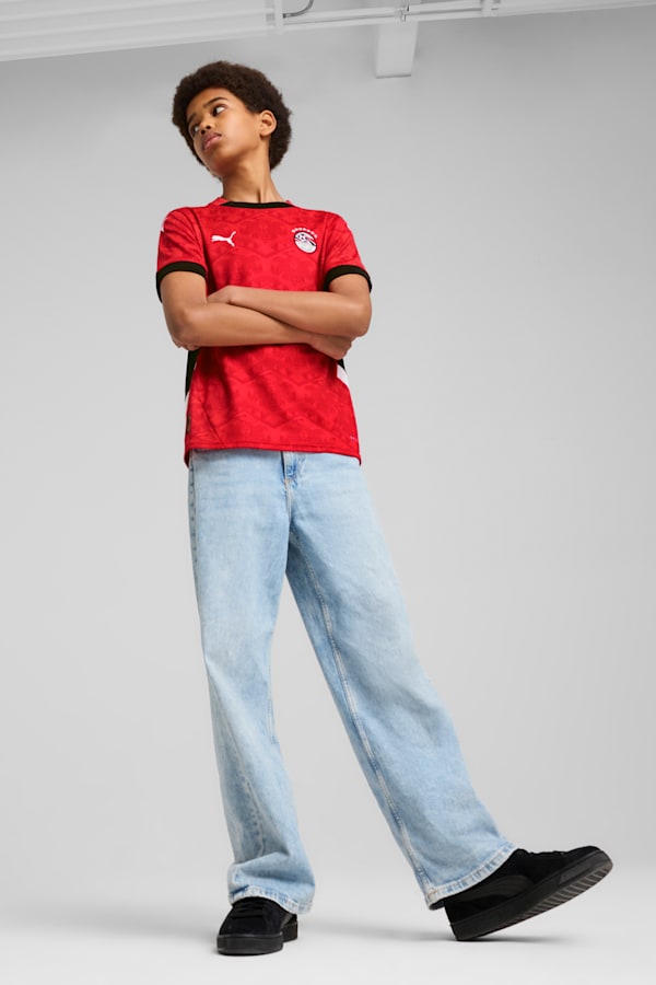 Egypt 2025 Home Jersey Youth, PUMA Red-PUMA Black, extralarge