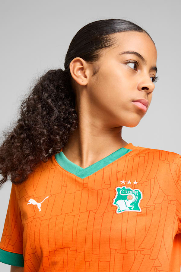 Ivory Coast 2025 Home Jersey Youth, Rickie Orange-Jade Frost, extralarge