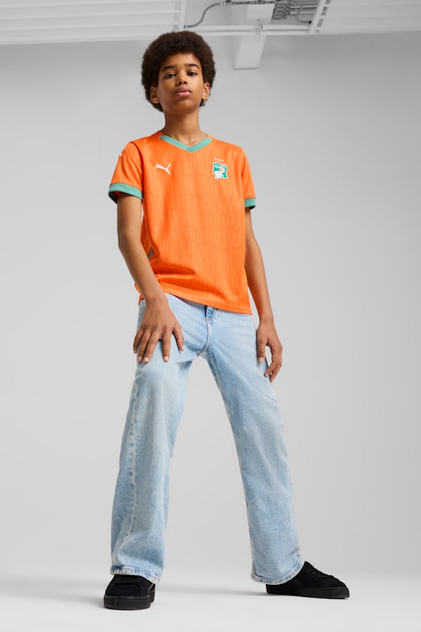 Ivory Coast 2025 Home Jersey Youth, Rickie Orange-Jade Frost, extralarge